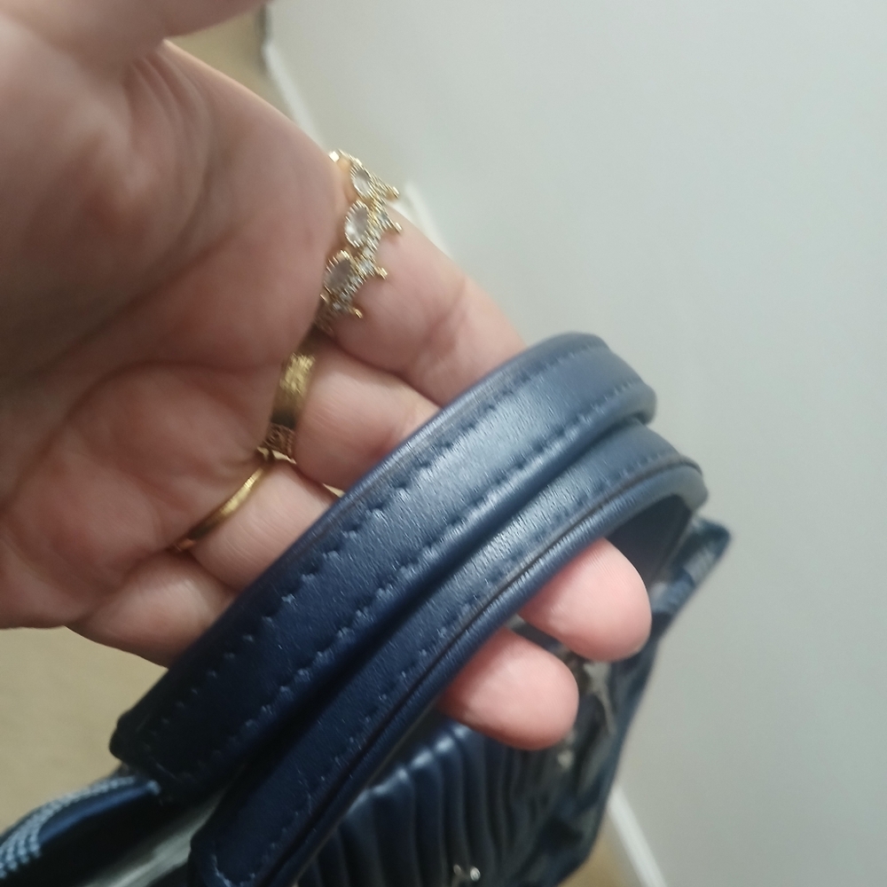 Coach Dark Blue Patterned Shoulder Bag - Picture 5 of 7